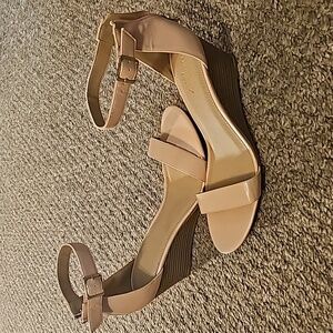 Pale pink wedge sandal